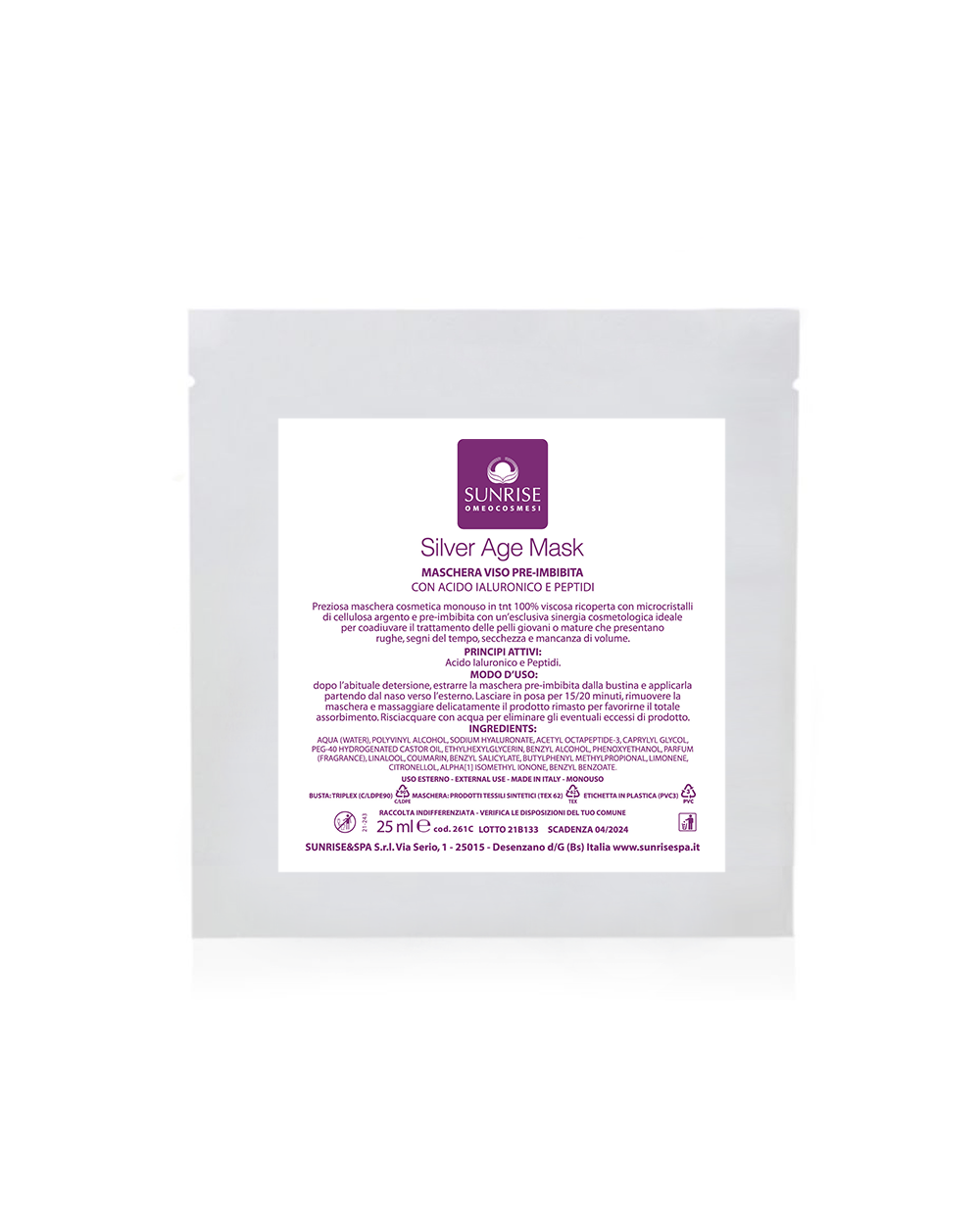 Silver Age Mask - maschera argento esapeptidi